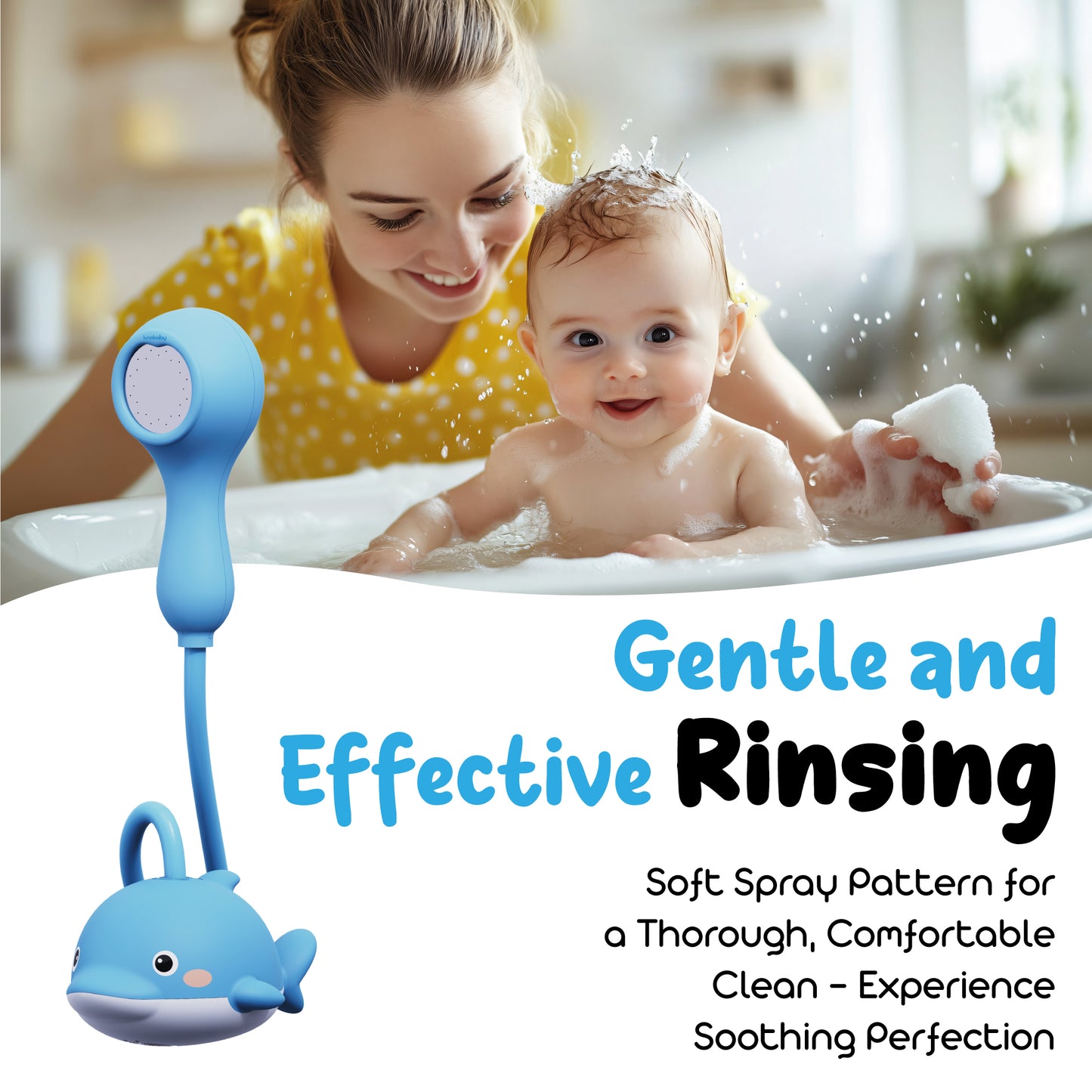 Lunobaby Rechargeable Baby Bath Shower Head